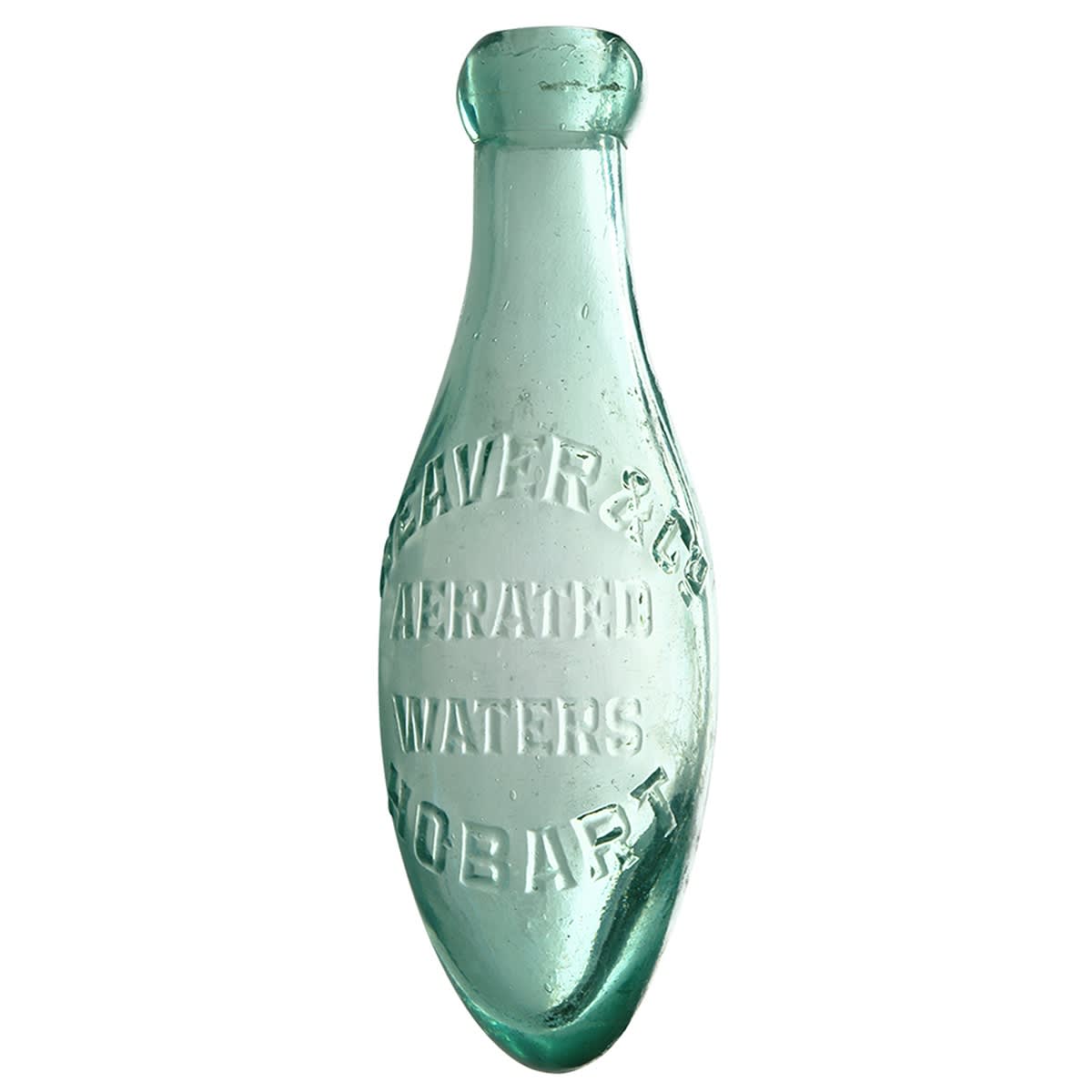 Torpedo. Weaver & Co, Hobart. Aqua. 6 oz. (Tasmania)