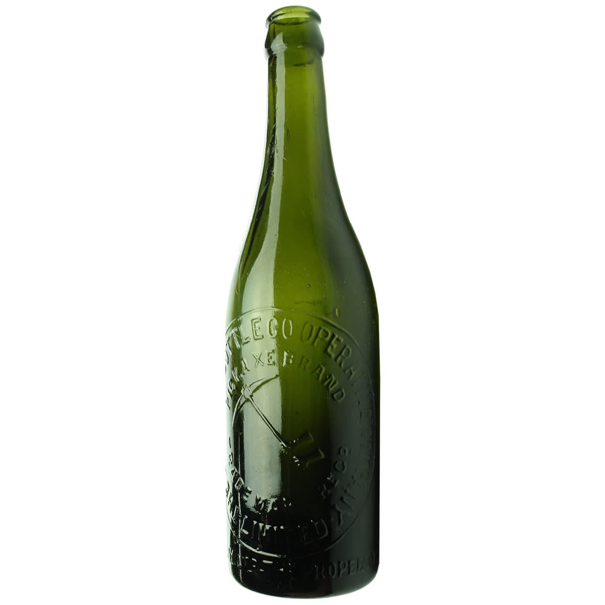 Beer. Pickaxe, Adelaide. Crown Seal. Green. 13 oz. (South Australia)