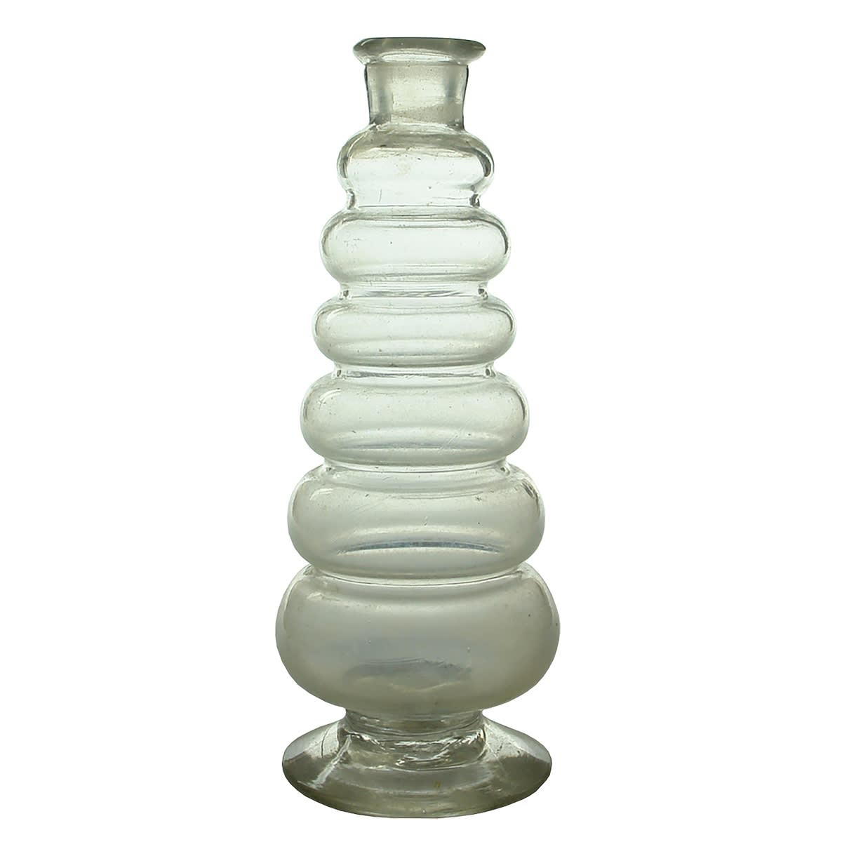 Vinegar. Beehive shape with pedestal foot and pontil.