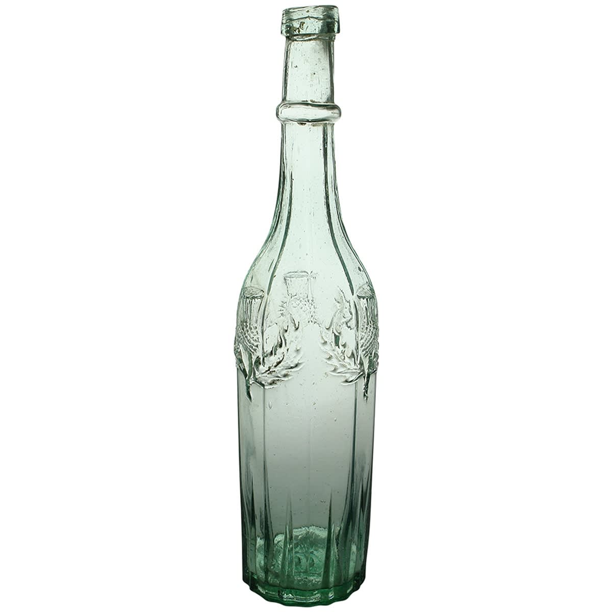 Goldfields. Tower & Arrol Thistle Whisky. Aqua. 26 oz. (United Kingdom) (Late Kingsley Durdin Collection)