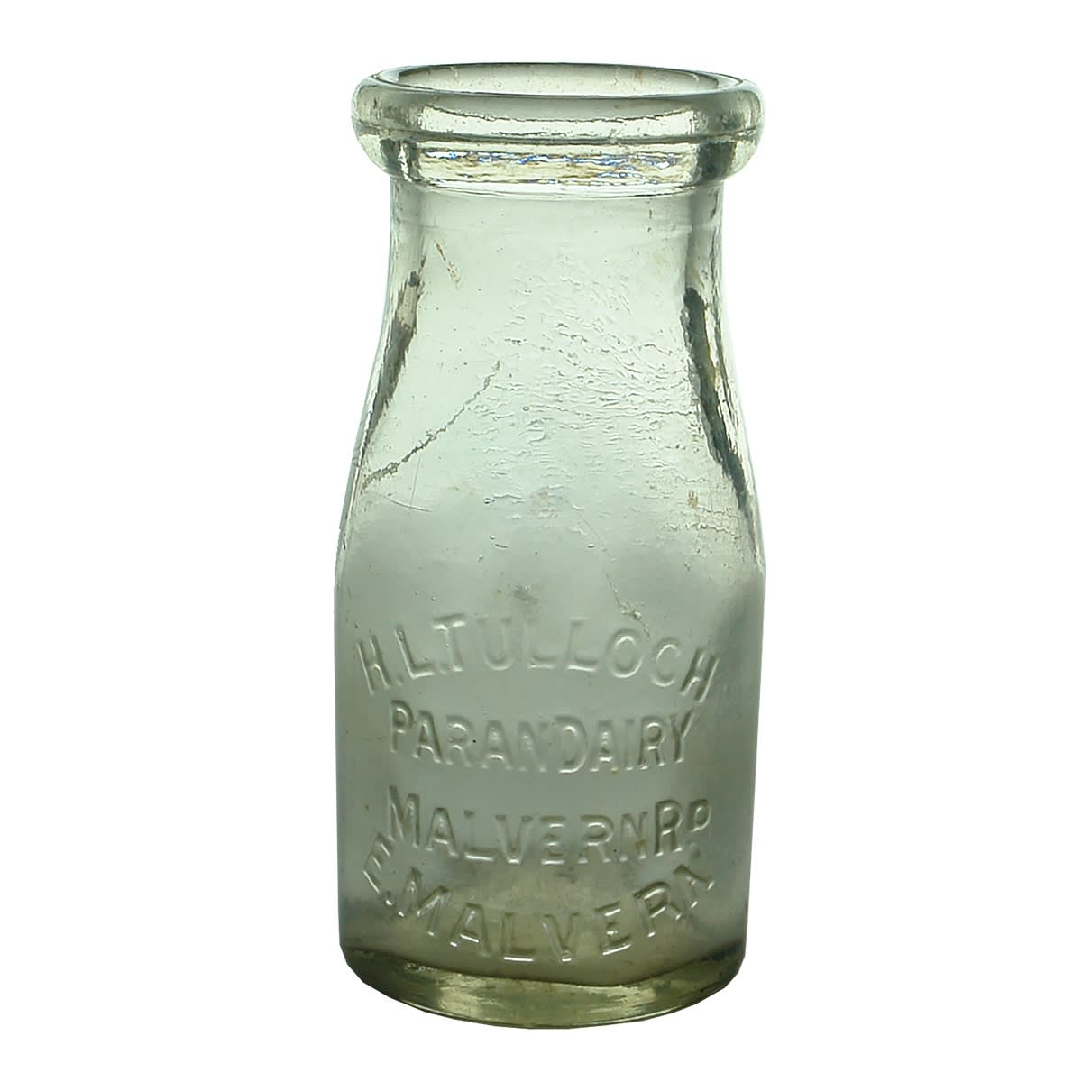 Cream. H. L. Tulloch, Paran Dairy, East Malvern. (Prahran Dairy?). AGM base mark. 4 oz. (Victoria)