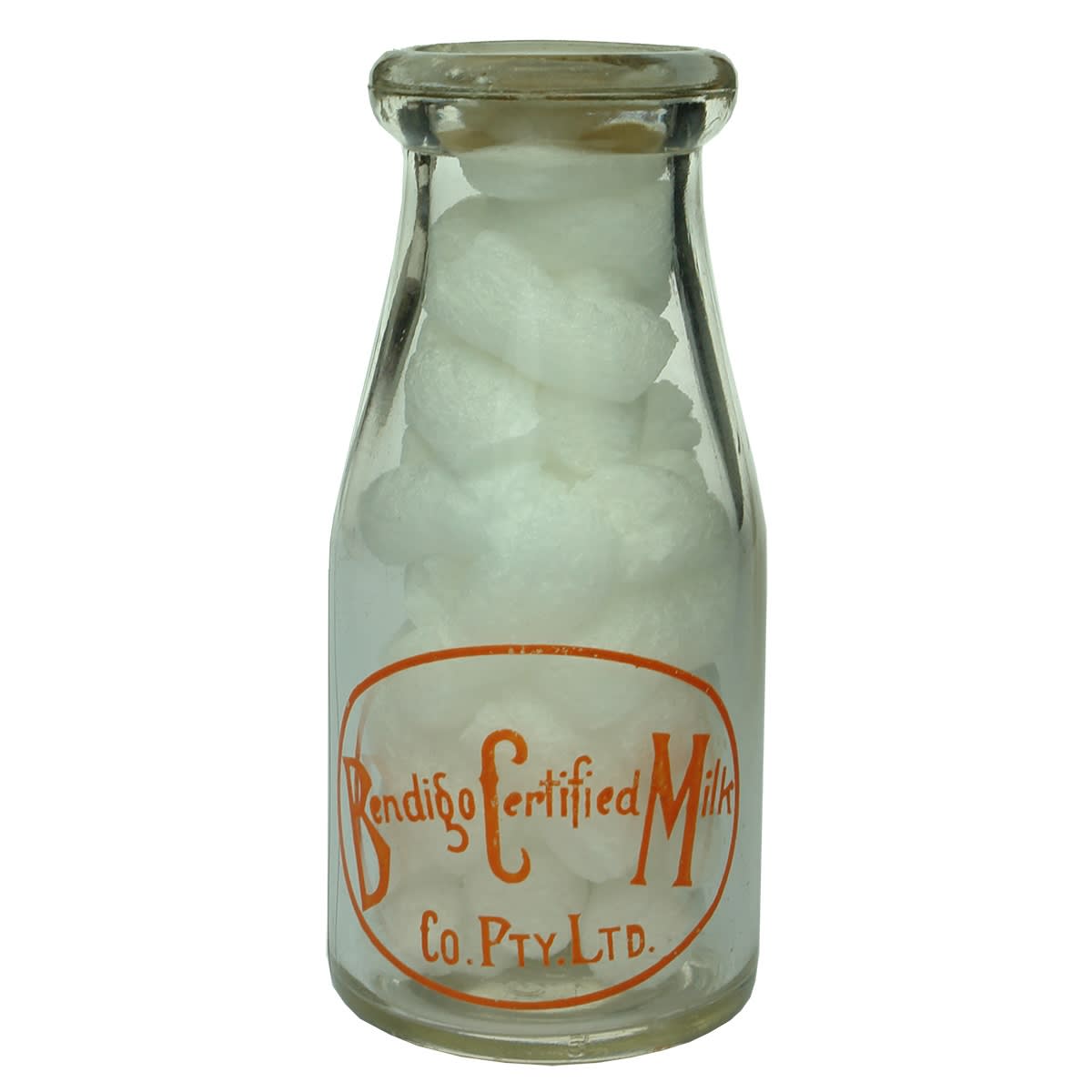 Ceramic Label Milk. Bendigo Certified Milk Co. Pty. Ltd. 10 oz. (Victoria)