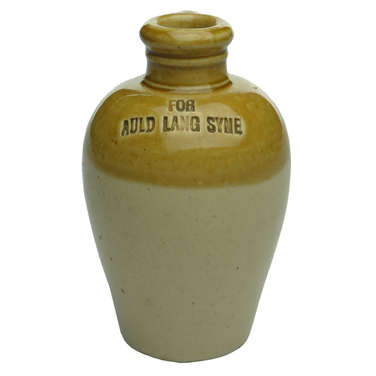 Sample. For Auld Lang Syne. Whisky Jug. Impressed. 110 mm.