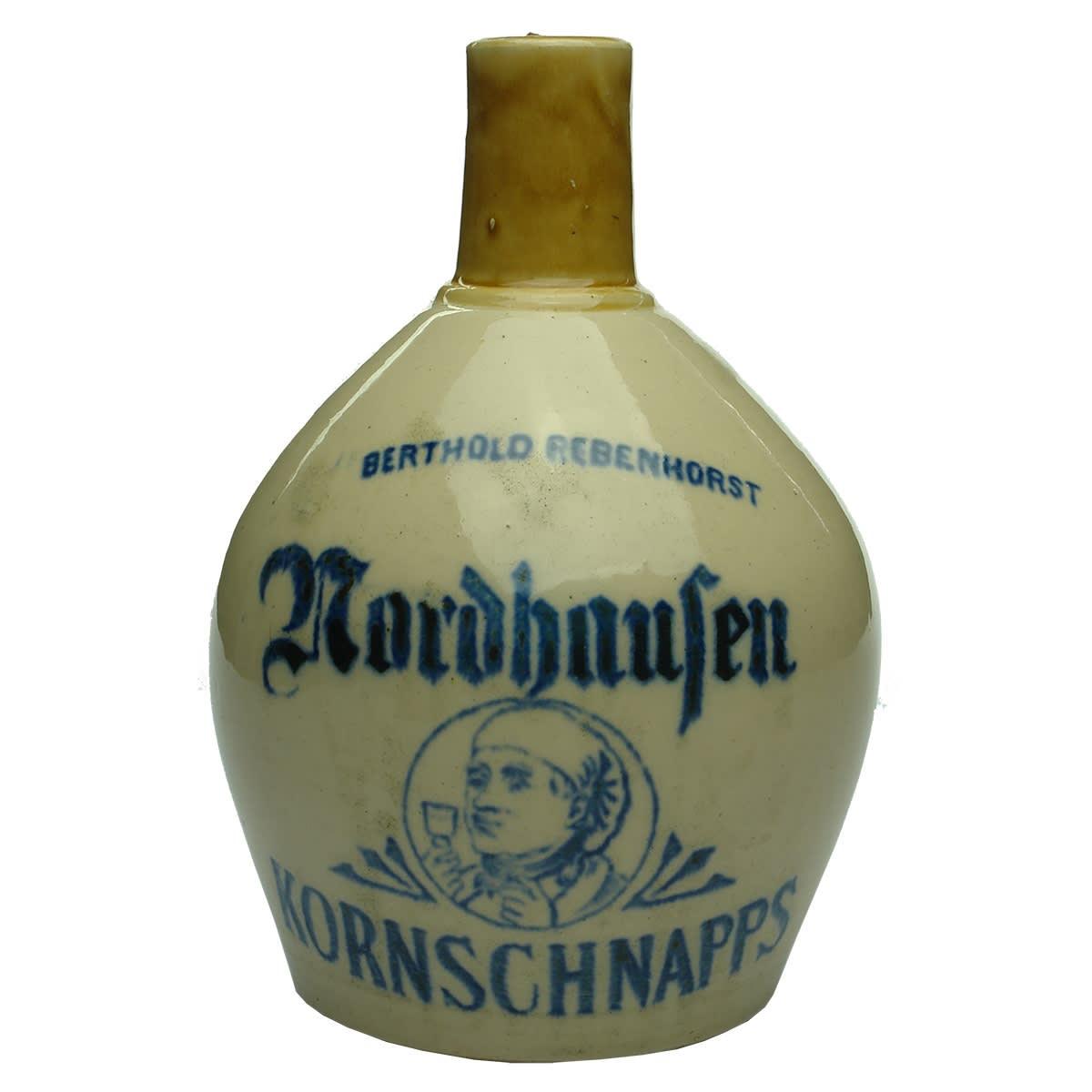 Whisky Jug. Nordhausen Kornschnapps. Berthold Rebenhorst.