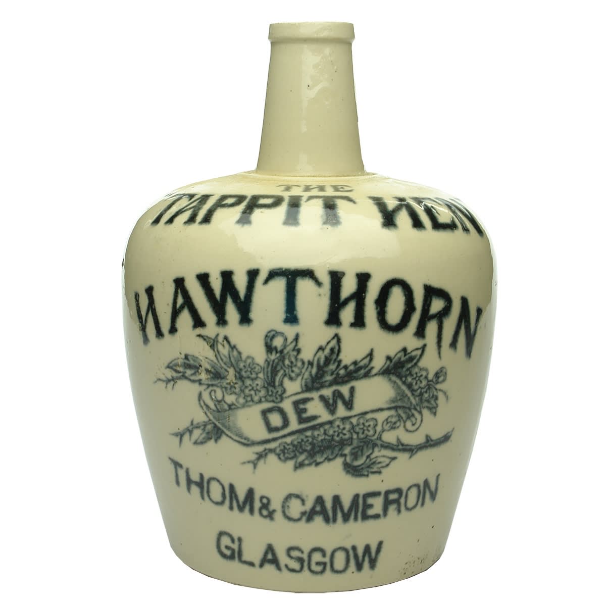 Whisky Jug. Tappit Hen. Hawthorn Dew. Thom & Cameron Glasgow.