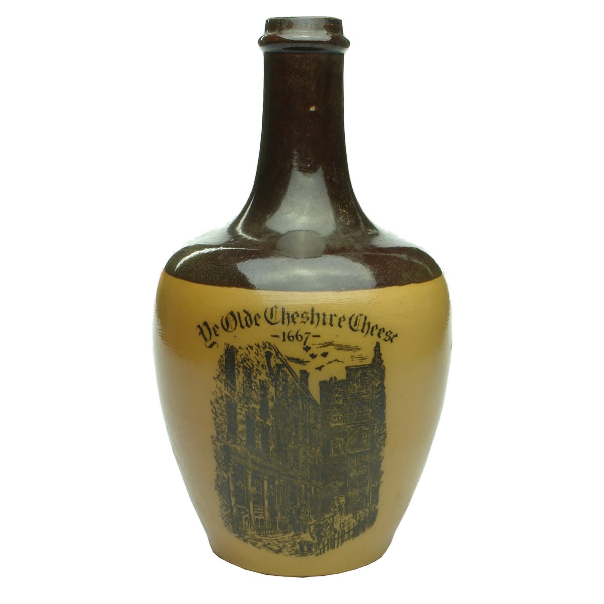 Whisky Jug. Ye Olde Cheshire Cheese. 1667. Doulton Lambeth.