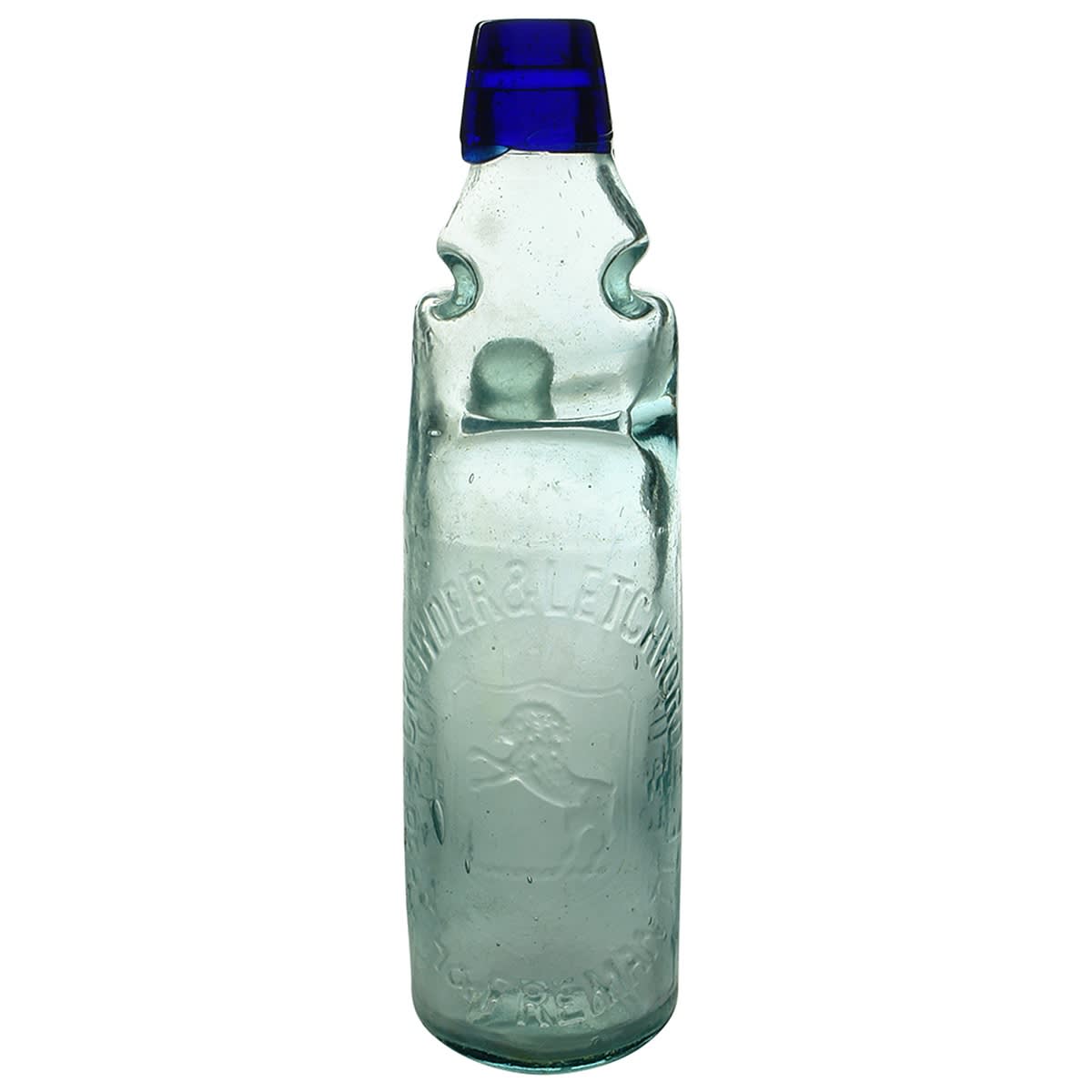 Codd. Crowder & Letchford, Perth & Fremantle. Reliance Patent. Blue Lip. Aqua. 10 oz. (Western Australia)