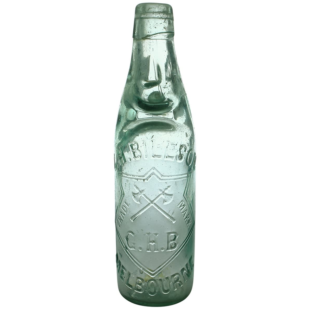 Codd. G. H. Billson, Melbourne. Axes. Hills Patent. Three triangles. 10 oz. (Victoria)