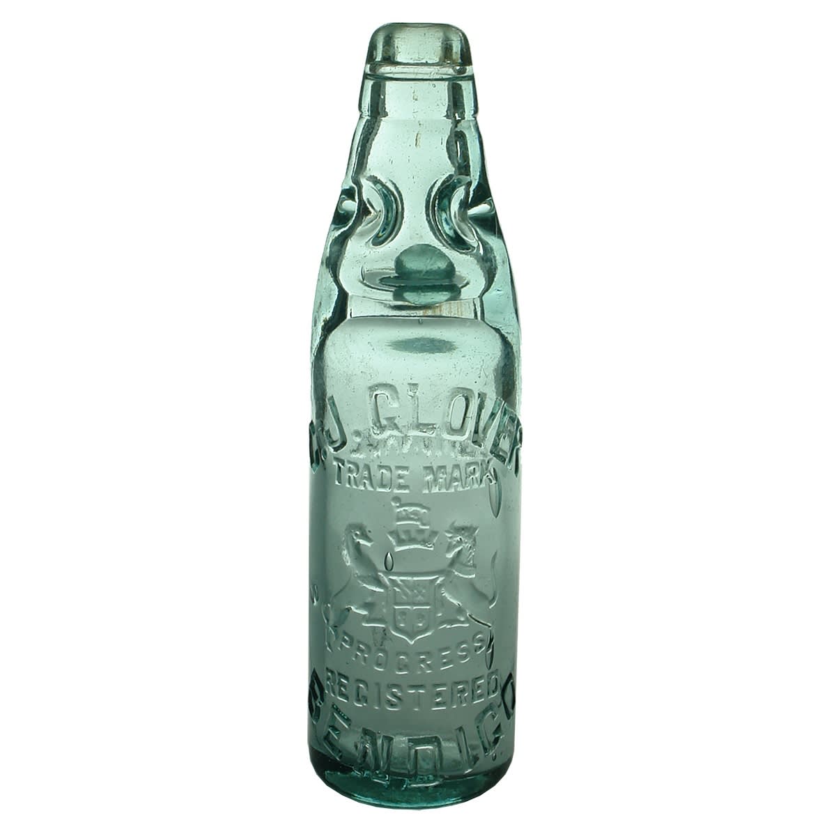 Codd. C. J. Glover, Bendigo. Lemonade. Progress. Coat of Arms. 10 oz. (Victoria)