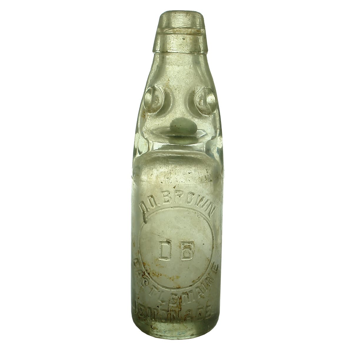 Codd. D. O. Brown, Castlemaine. Small Monogram. Dobson. Clear. 10 oz. (Victoria)