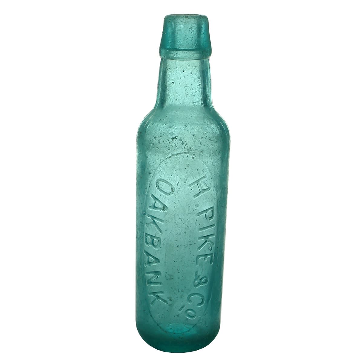 Lamont. H. Pike & Co, Oakbank. H base mark. & reversed in the embossing. Blue Aqua. 10 oz. (South Australia)