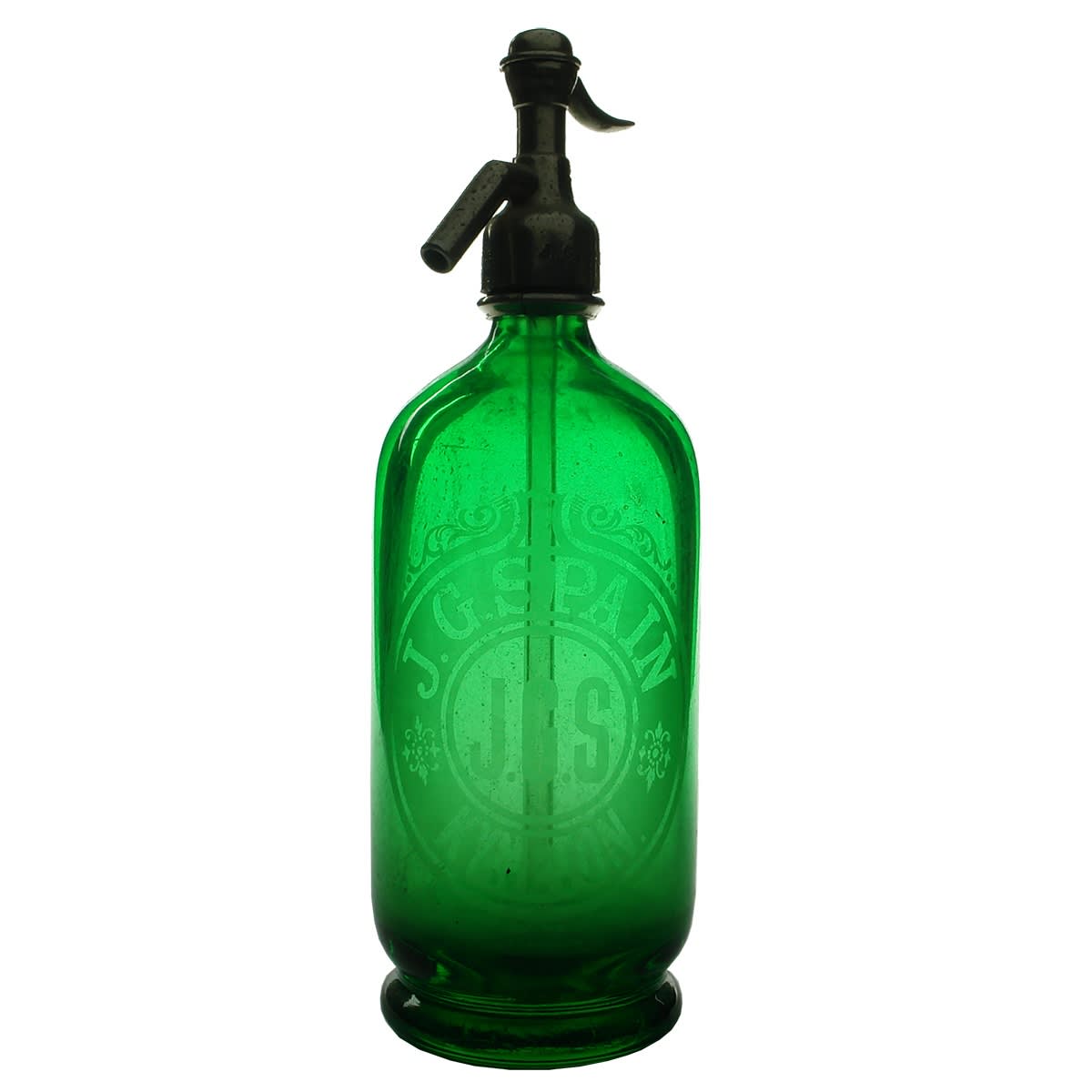 Syphon. J. G. Spain, Kyneton. Green. 30 oz. (Victoria)