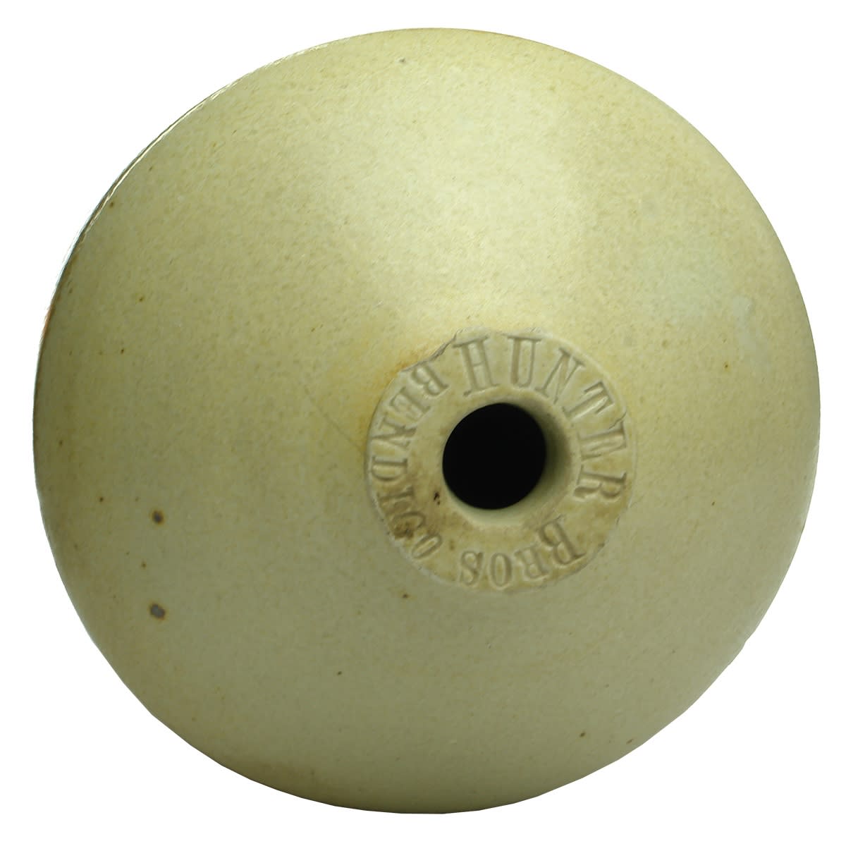 Demijohn. Hunter Bros, Bendigo. Lip Impressed. No potters stamp. Salt Glazed. 2 Gallon. (Victoria)