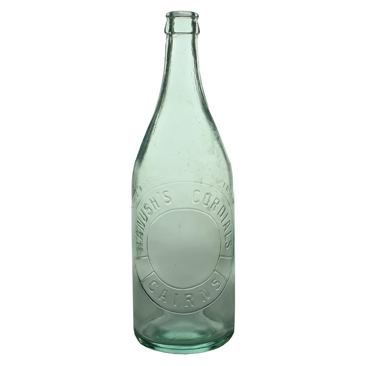 Crown Seal. Hanush's Cordials, Cairns. Aqua. 24 oz. (Queensland)