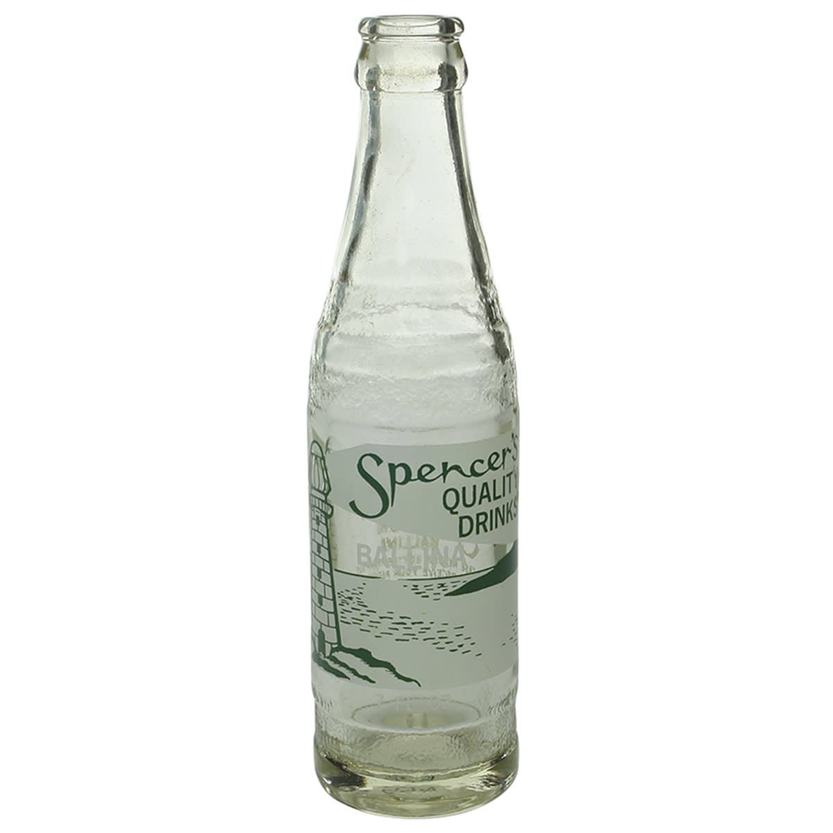 Crown Seal. Spencer's Quality Drinks, Ballina. Lighthouse. Ceramic Label. 7 oz. (New South Wales)