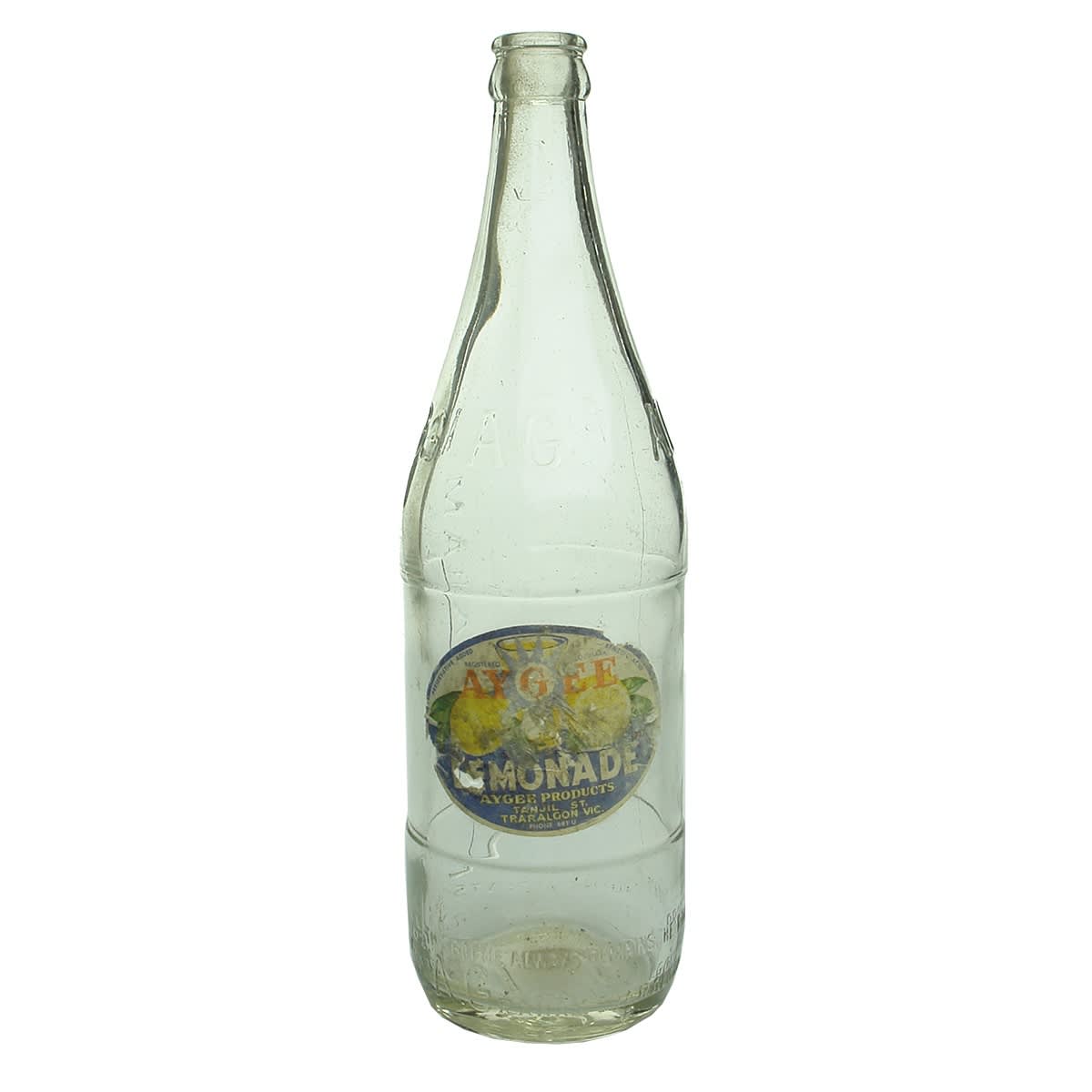 Crown Seal. A. Graham, Traralgon. Aygee Lemonade, Tanjil St., Traralgon label. 26 oz. (Victoria)