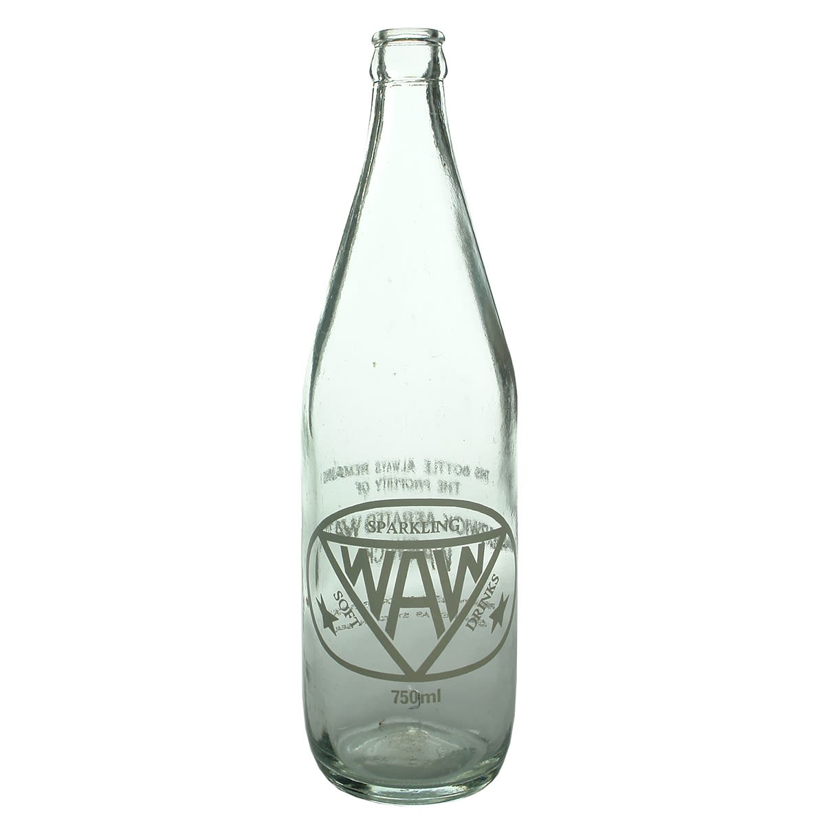 Ceramic Label Crown Seal. Warwick Aerated Waters. 750 ml. White Print. (Queensland)