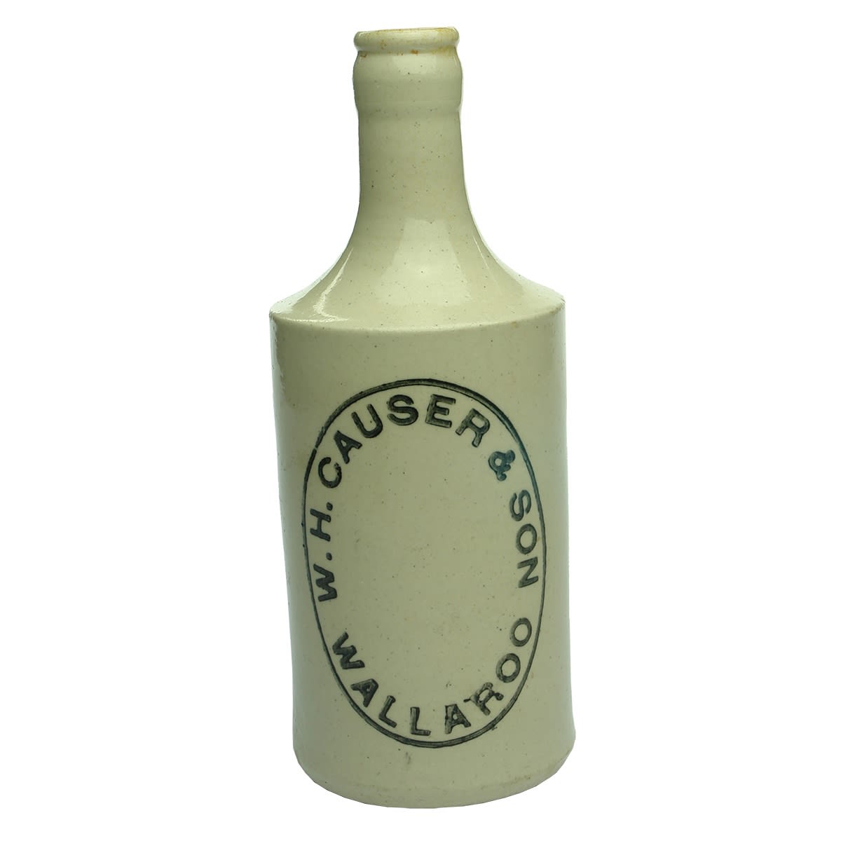 Ginger Beer. W. H. Causer & Son, Wallaroo. Crown Seal. Dump. All White. (South Australia)