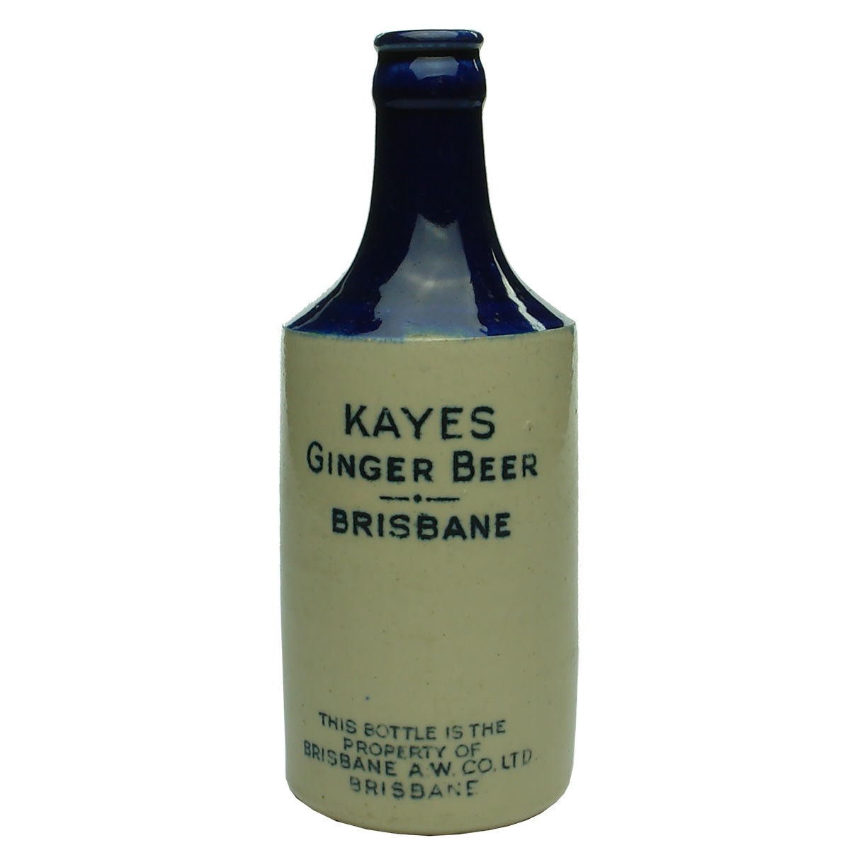 Ginger Beer. Kayes Brisbane A. W. Co Ltd. Govancroft made variety. Blue Top. (Queensland)