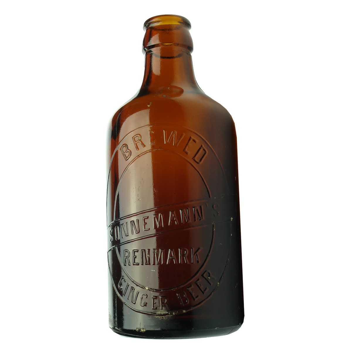 Ginger Beer. Crown Seal Amber Glass. Sonnemann's Renmark. 10 oz. (South Australia)