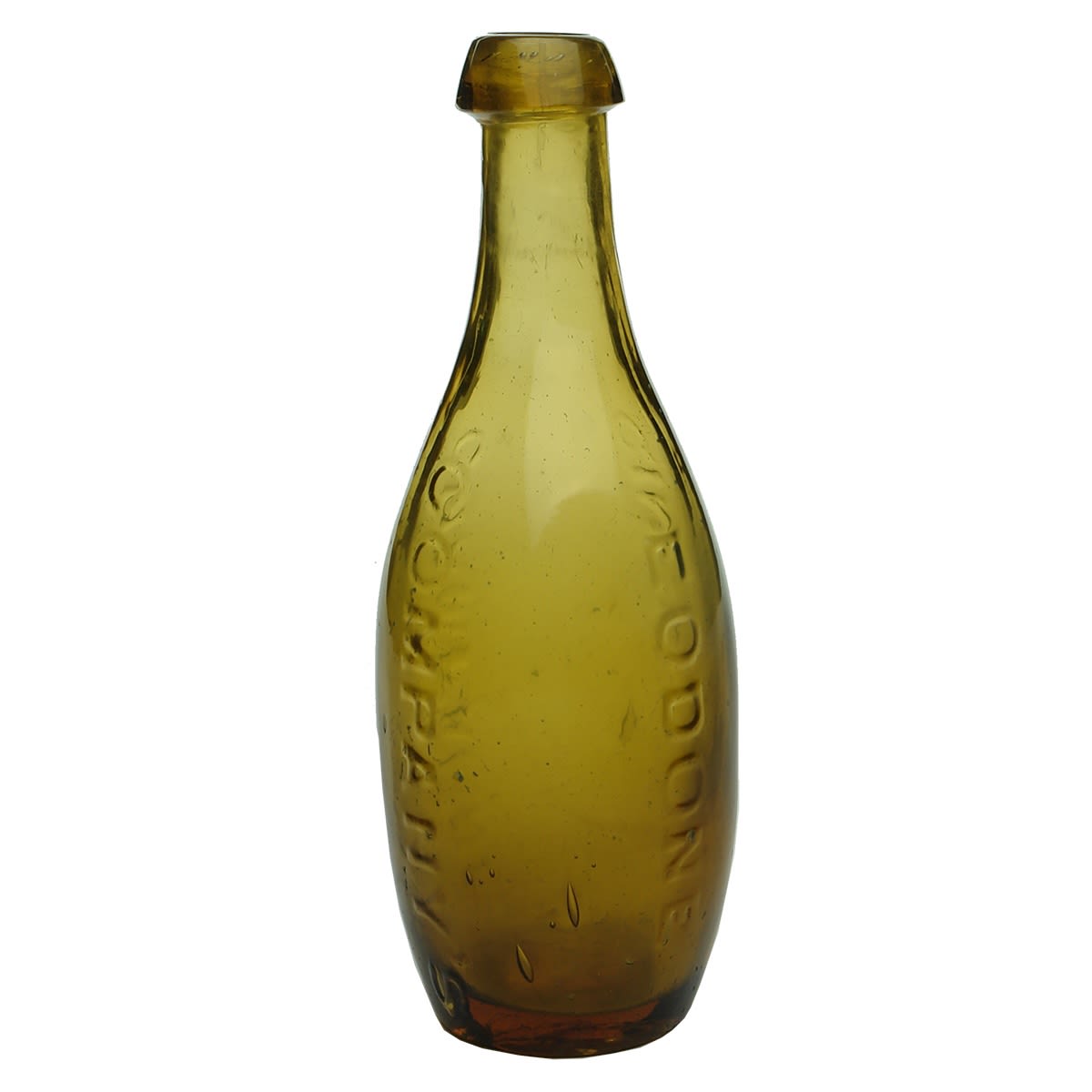 Cork top Skittle. Eodone Champagne Ginger Beer. Amber. 10 oz. Kilner Bros made. (Brisbane, Queensland)