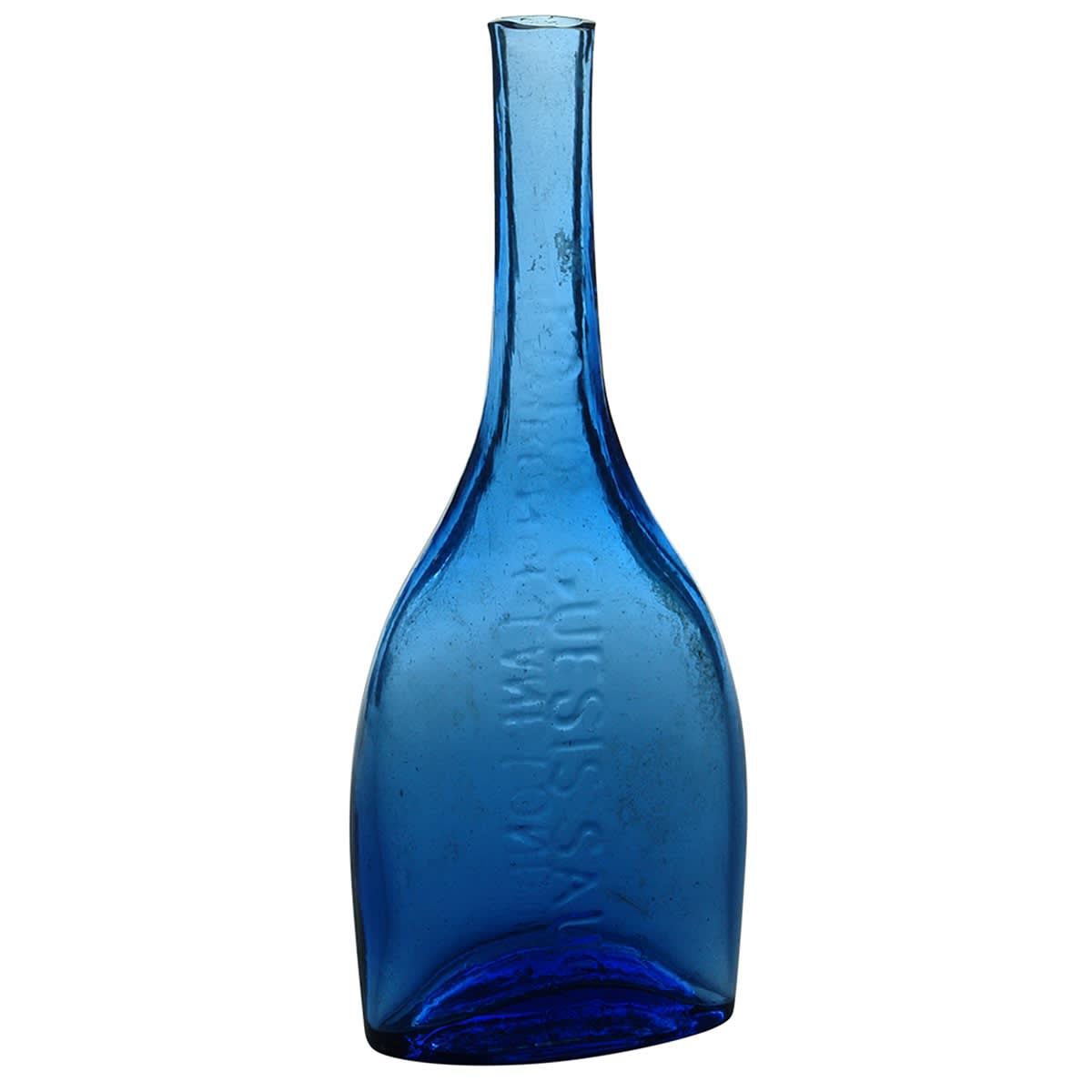 Sauce. Kalos Guesis Sauce. 32 Lawrence Lane, London. Cobalt. Pontilled. 6 oz. (United Kingdom)