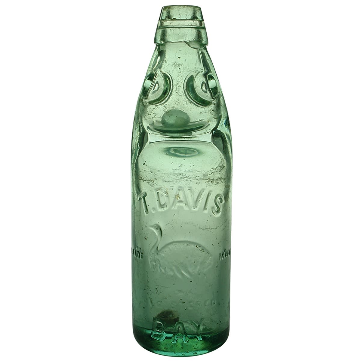 Codd. T. Davis, Bay. Emu. Cannington Shaw. Dobson. Aqua. 10 oz. (Emu Bay/Burnie, Tasmania)