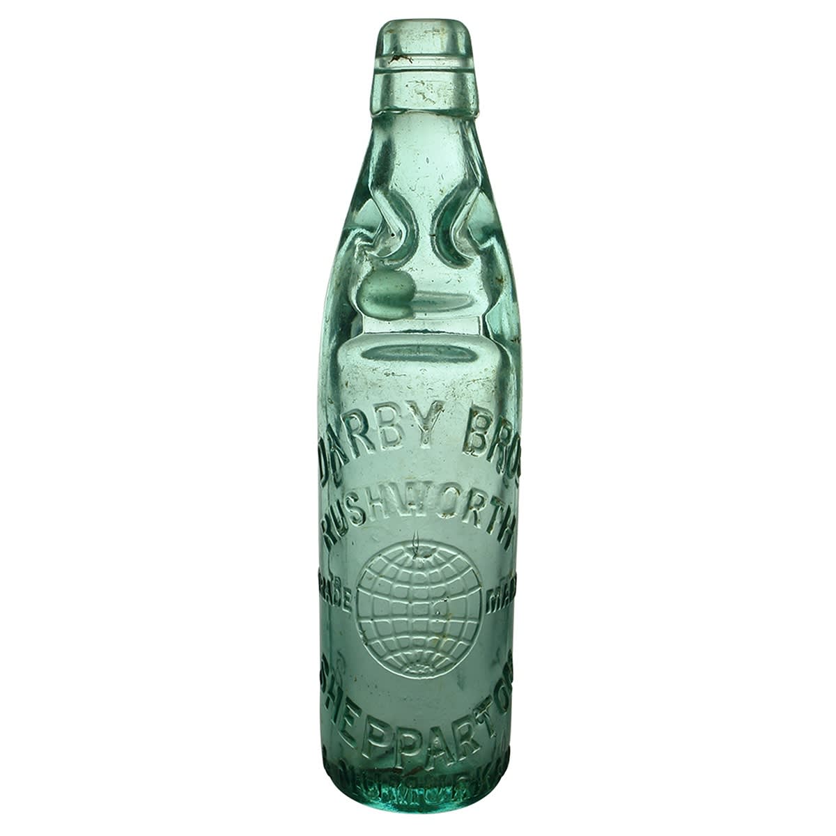 Codd. Darby Bros., Rushworth, Shepparton & Numurkah. M base mark. 10 oz. Globe. (Victoria)