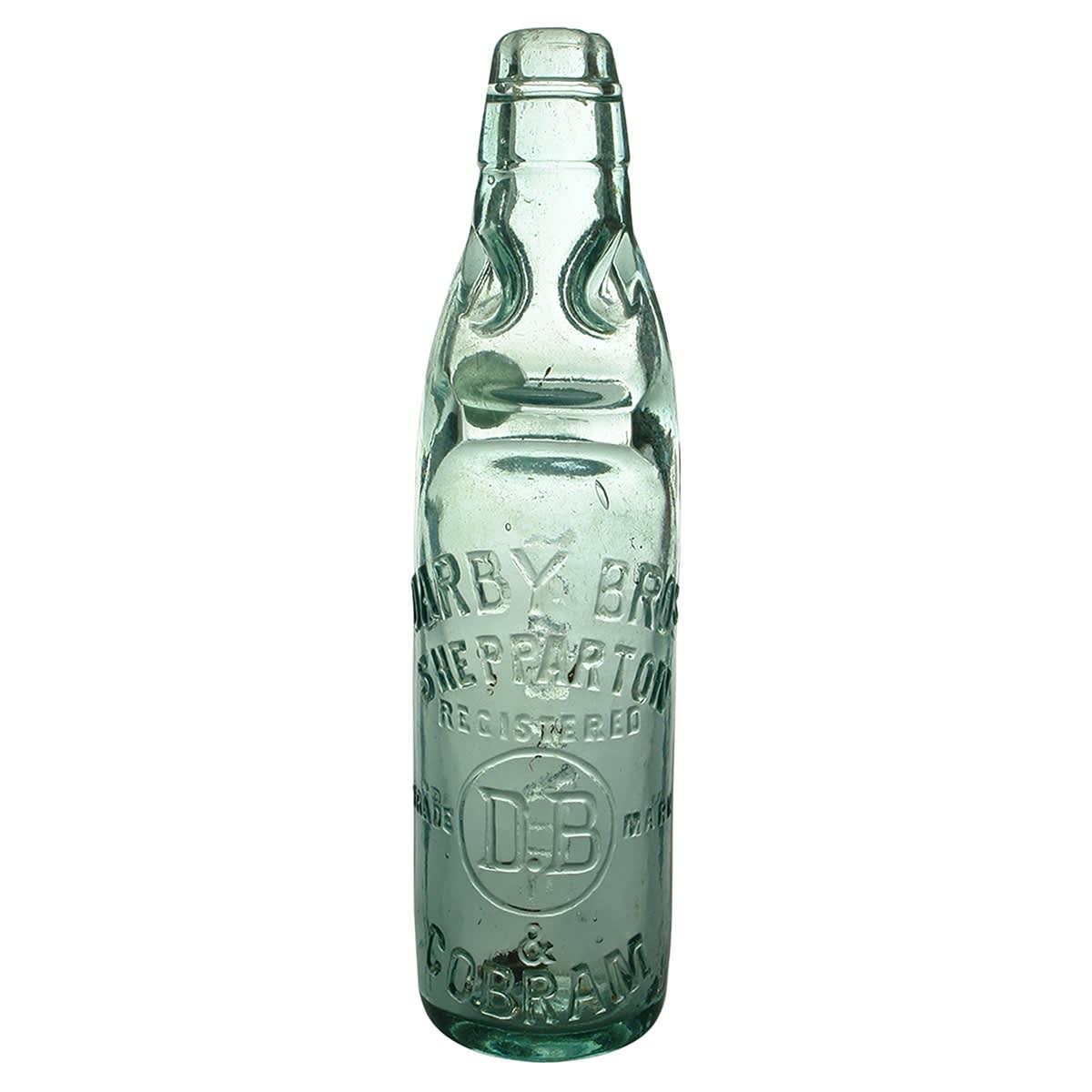 Codd. Darby Bros, Shepparton & Cobram. DB. Niagara. Aqua. 10 oz. (Victoria)