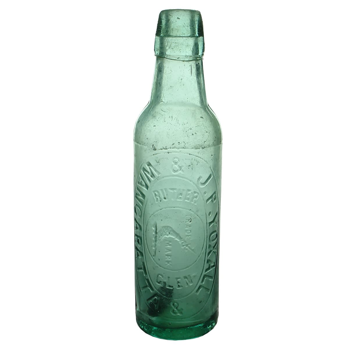 Lamont. J. P. Yoxall, Wangaratta & Rutherglen. Melbourne Glass Works. Aqua. 10 oz. (Victoria)