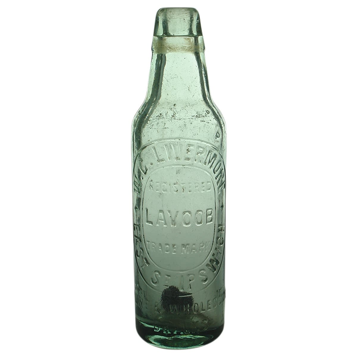 Lamont. W. G. Livermore, Ipswich, LAVOOB. Aqua. 10 oz. (Queensland)