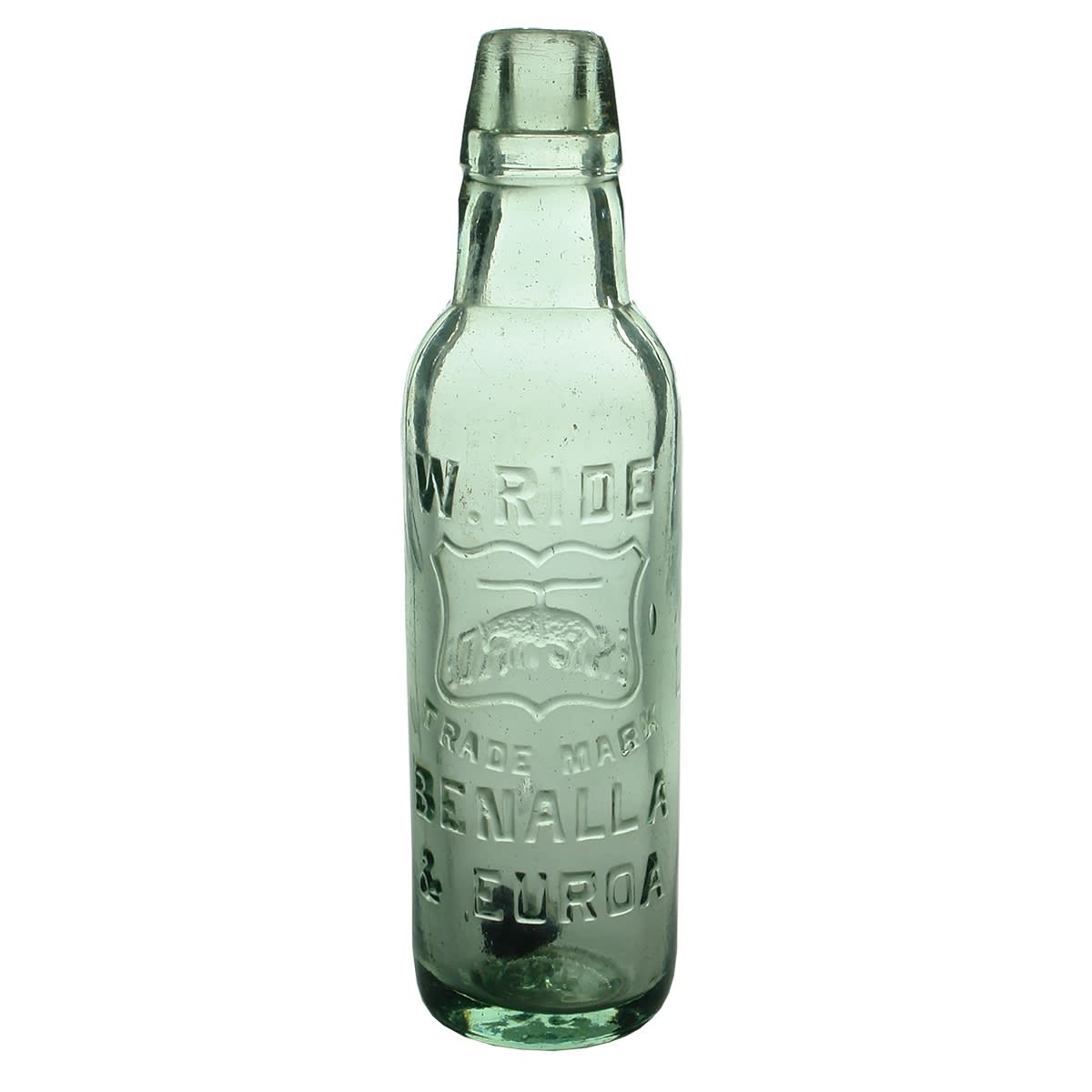 Lamont. W. Ride, Benalla & Euroa. Hanging Sheep / Golden Fleece. Aqua. 10 oz. (Victoria)