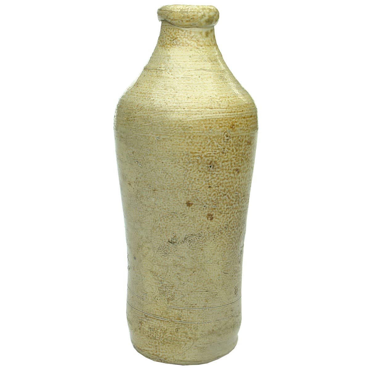 Convict Ginger Beer. Unmarked, wide bulbous shoulder and tapers to a very skinny base. (Sydney, New South Wales)