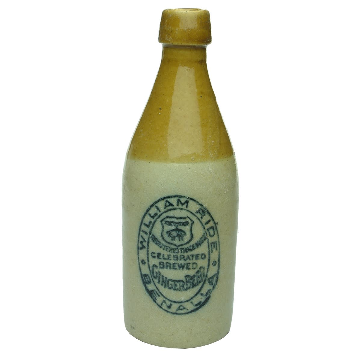 Ginger Beer. William Ride, Benalla. Hanging Sheep or Golden Fleece. Celebrated Brewed. (Victoria)