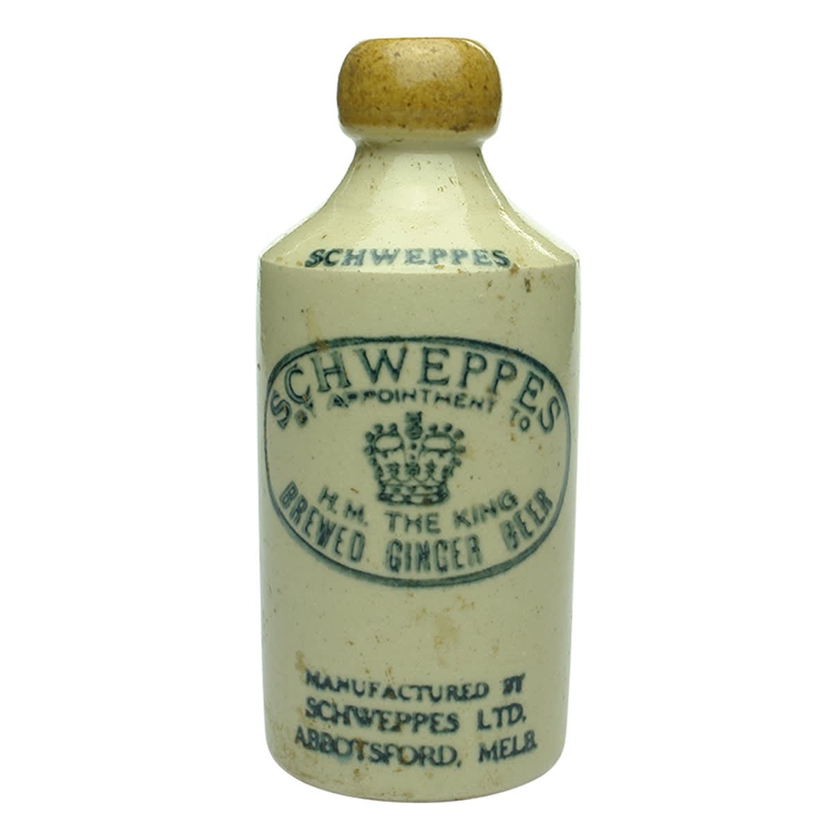 Ginger Beer. Schweppes, Abbotsford. Tan Lip. Dump. (Victoria)