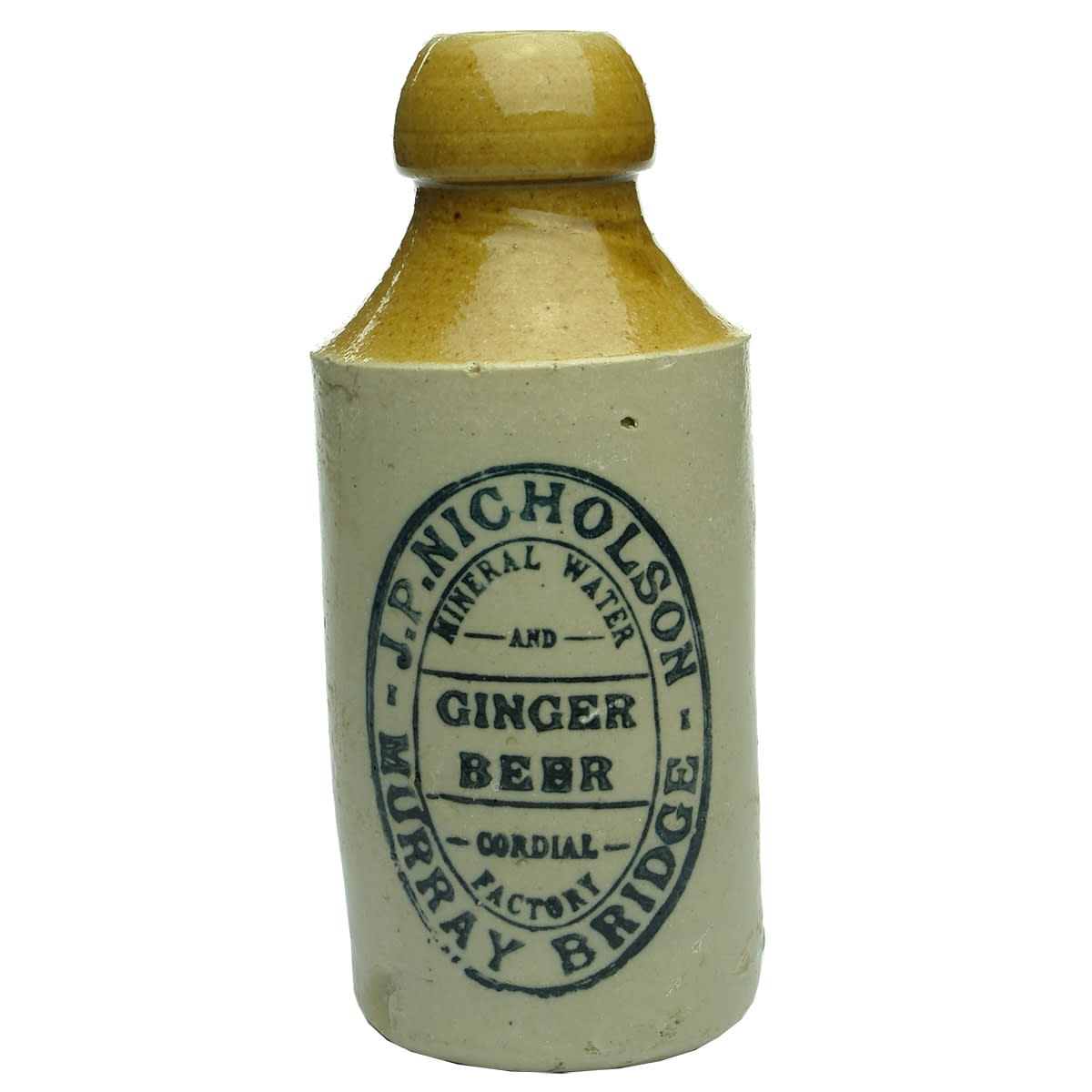 Ginger Beer. J. P. Nicholson, Murray Bridge. Dump. Tan Top. (South Australia)