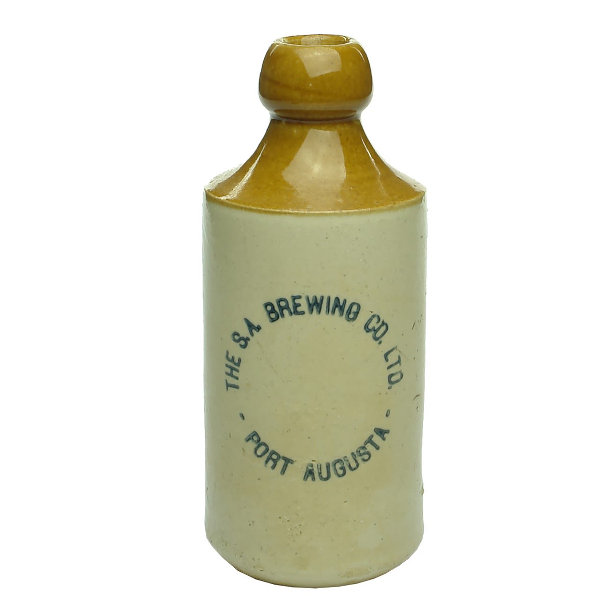 Ginger Beer. The S. A. Brewing Co. Ltd., Port Augusta. Tan Top. Dump. (South Australia)