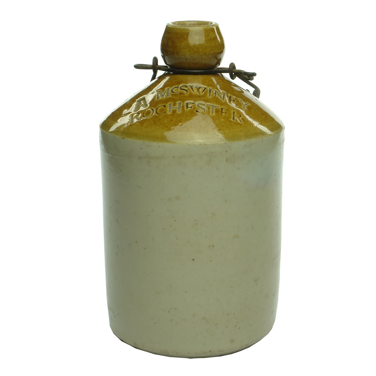 Demijohn. A. McSwiney, Rochester. Impressed. 1 Quart. (Has been an L initial changed to an A in the stamp) (Victoria)