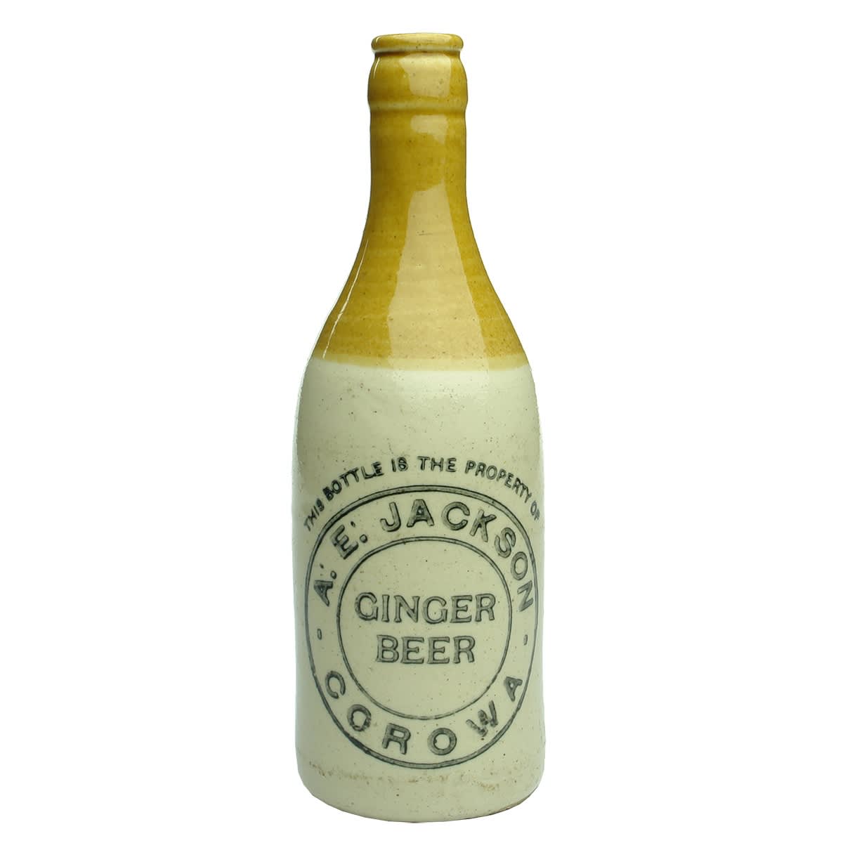 Ginger Beer. A. E. Jackson, Corowa. Crown Seal. (New South Wales)