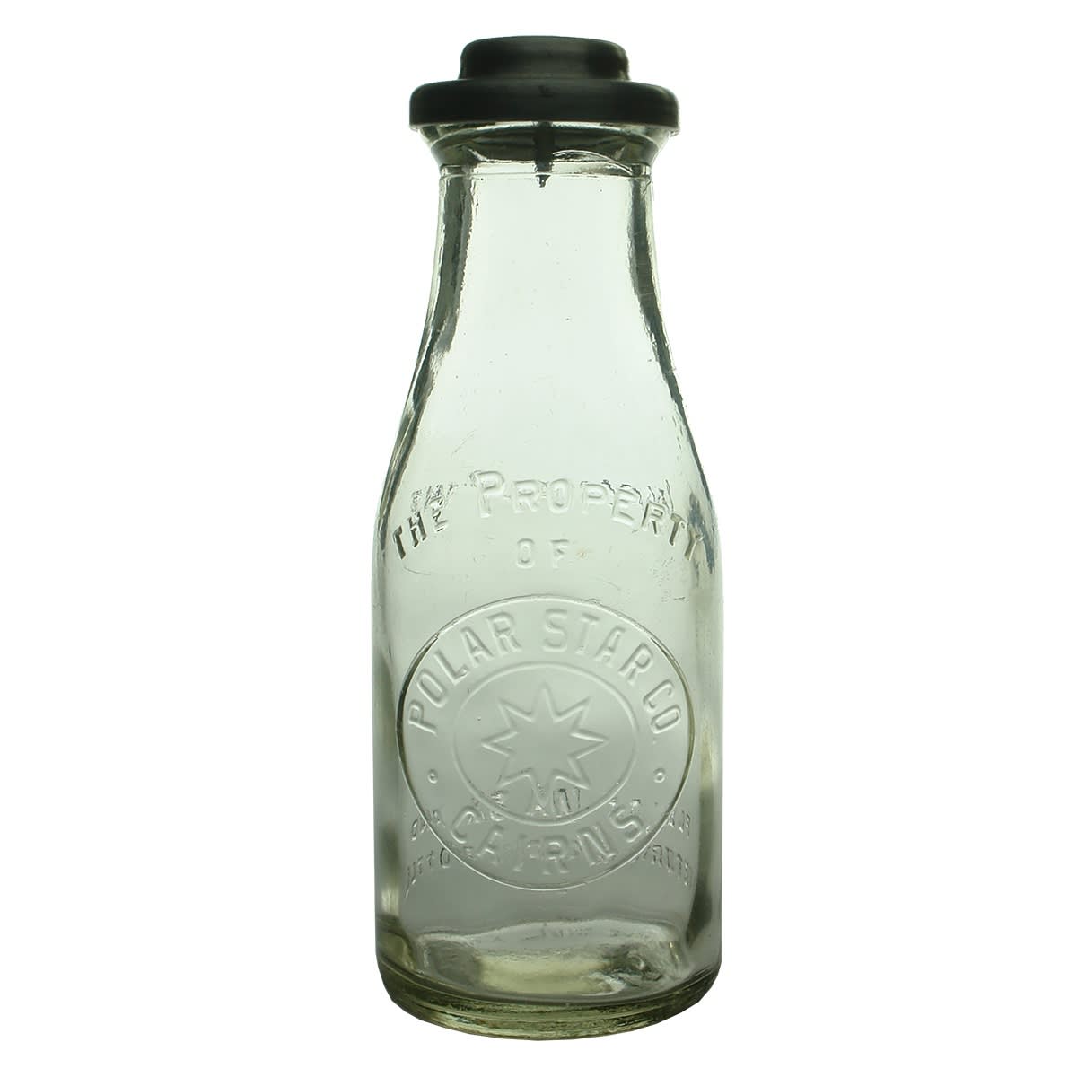 Milk. Polar Star Co., Cairns. Pint. Patent cap with it. (Queensland)