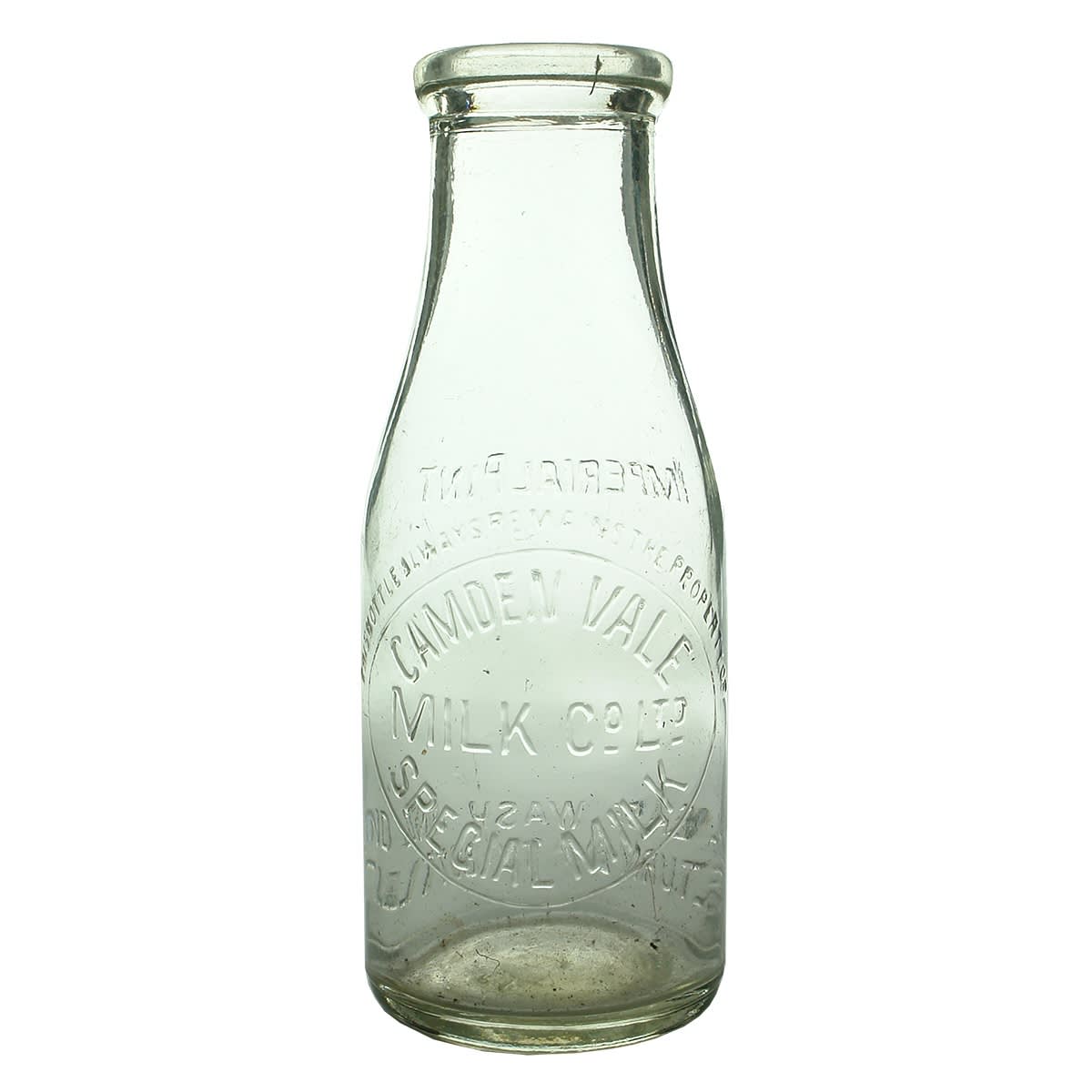 Milk. Camden Vale Milk Co Ltd, Special Milk. Pint. (New South Wales)