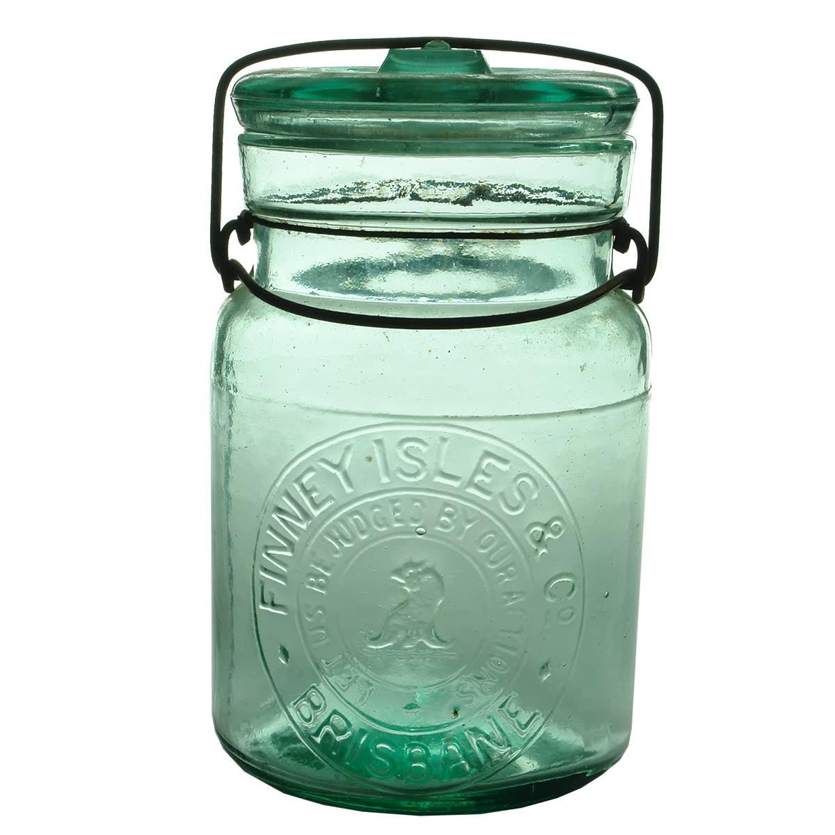 Fruit Preserving Jar. Finney Isles & Co., Brisbane. Mythical Creature trade mark. Quart. (Queensland)