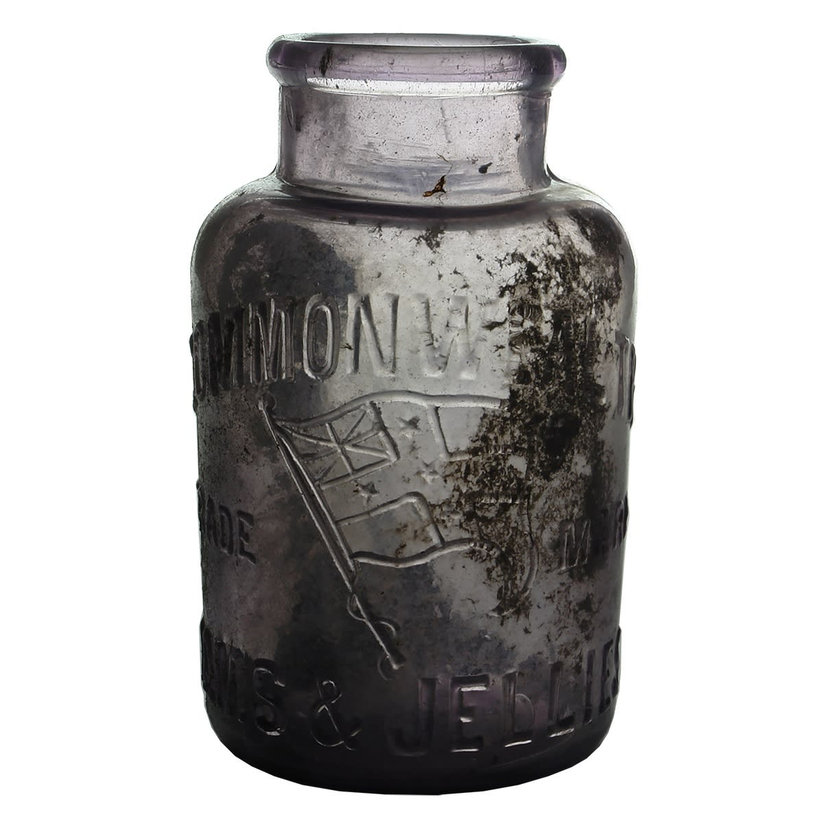Jar. Commonwealth Jams & Jellies. Flag. Amethyst. 2 Pound. (Victoria)