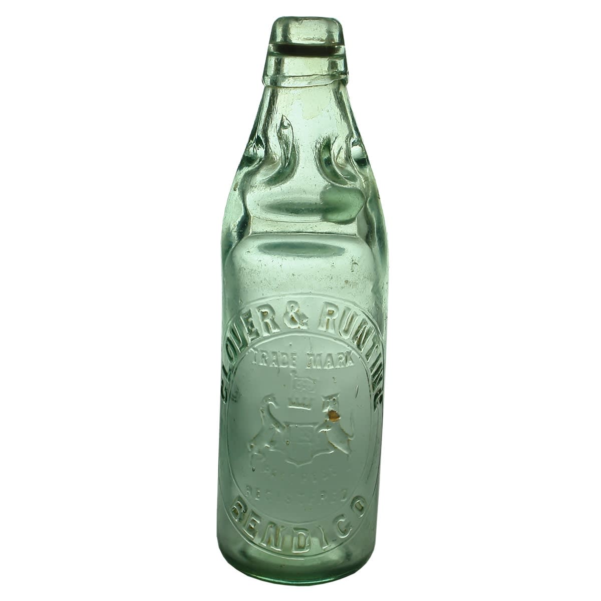 Codd. Glover & Runting, Bendigo. Coat of Arms. Progress. Dobson. 10 oz. (Victoria)