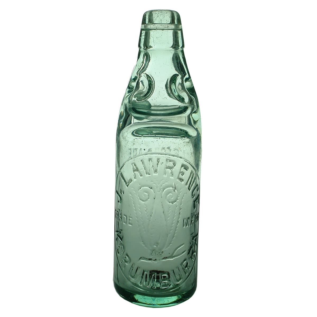 Codd. J. Lawrence, Korumburra. Lyrebird front on. Large circle. Lemonade on back. 10 oz. (Victoria)