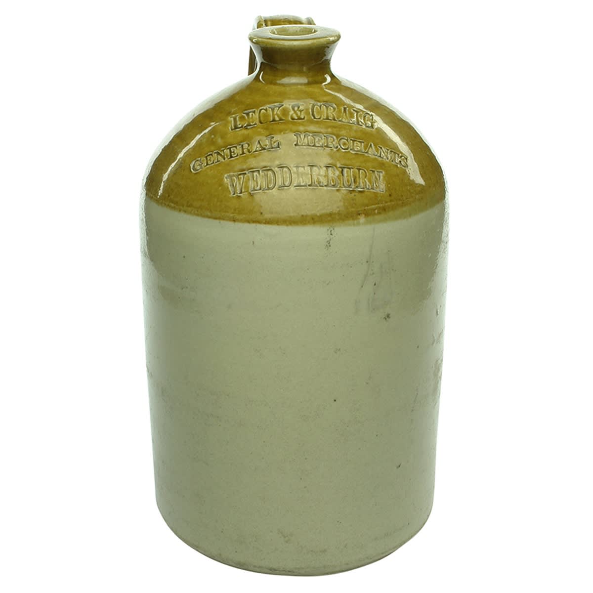 Demijohn. Leck & Craig, Wedderburn. Impressed. 1 Gallon. (Victoria)