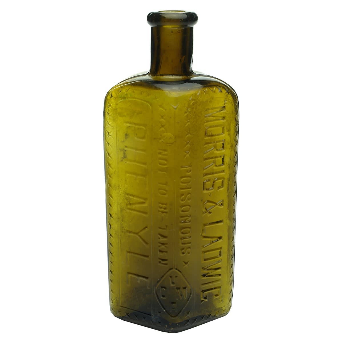 Poison. Phenyle/Disinfectant. Morris & Ladwig. Olive Amber. 13 oz. (Victoria)