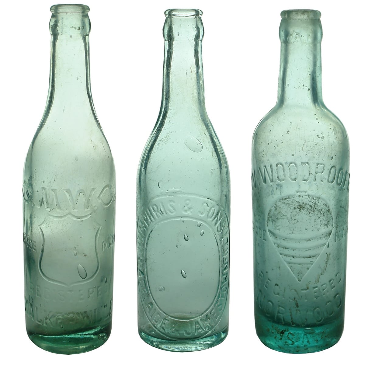 3 Crown Seals. C. M. W. Co., Walkerville; F. Humphris & Sons Ltd., Adelaide & Jamestown; W. Woodroofe, Norwood. (South Australia)