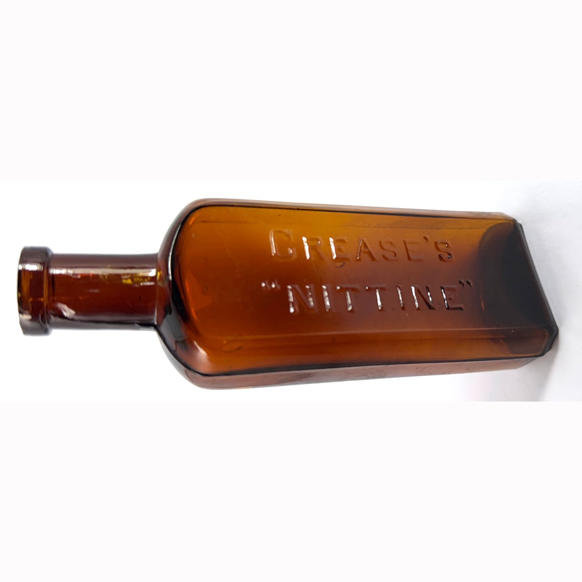 Medicine. Crease's "Nittine" Amber. 3 oz. 144 mm. Amber. (Queensland)