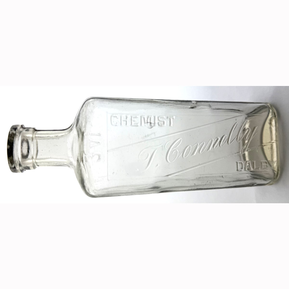 Chemist. T. Connelly, Dalby. Clear. 6 oz. 160 mm. (Queensland)
